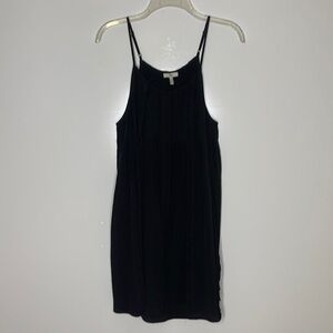 Joie Black Silk Pleated Sleeveless Shift Mini Dress Sz S